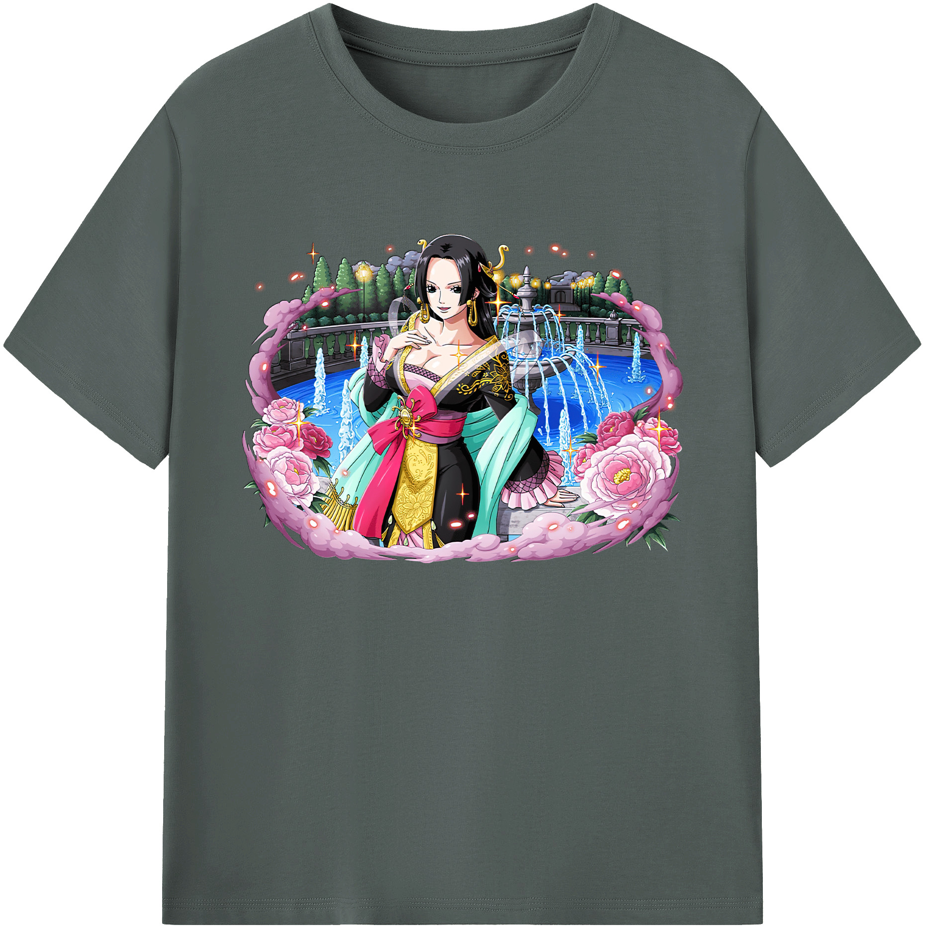 ワンピース ボア・ハンコック ONE PIECE Boa·Hancock 綿100％ メンズ半袖Tシャツ｜肌触りやわらか＆通気性